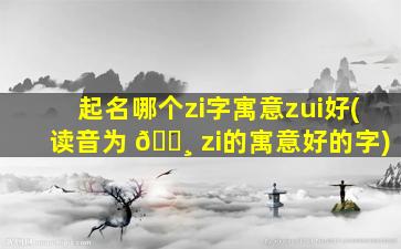 起名哪个zi字寓意zui
好(读音为 🕸 zi的寓意好的字)